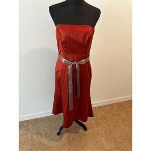 Jim Hjelm Occasions Satin Evening Cocktail Strapless Dress Sz S See Description